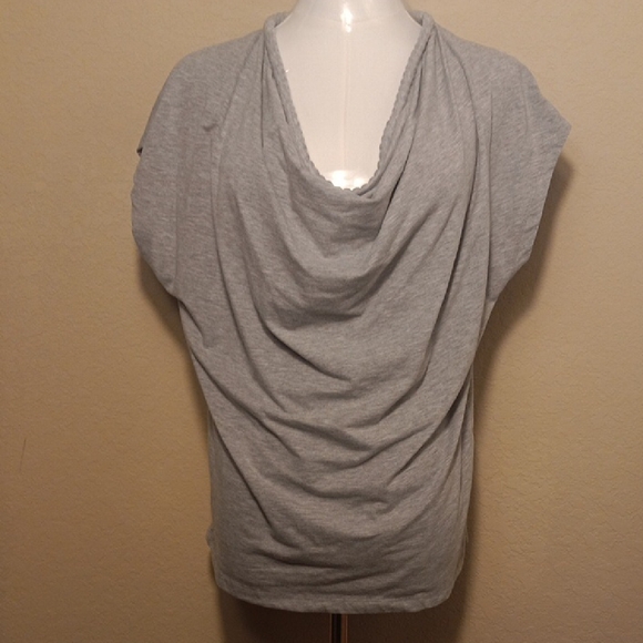 H&M Heather Gray Cowl Neck Tee - Picture 1 of 10